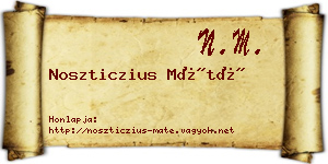 Noszticzius Máté névjegykártya
