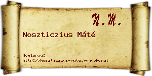 Noszticzius Máté névjegykártya